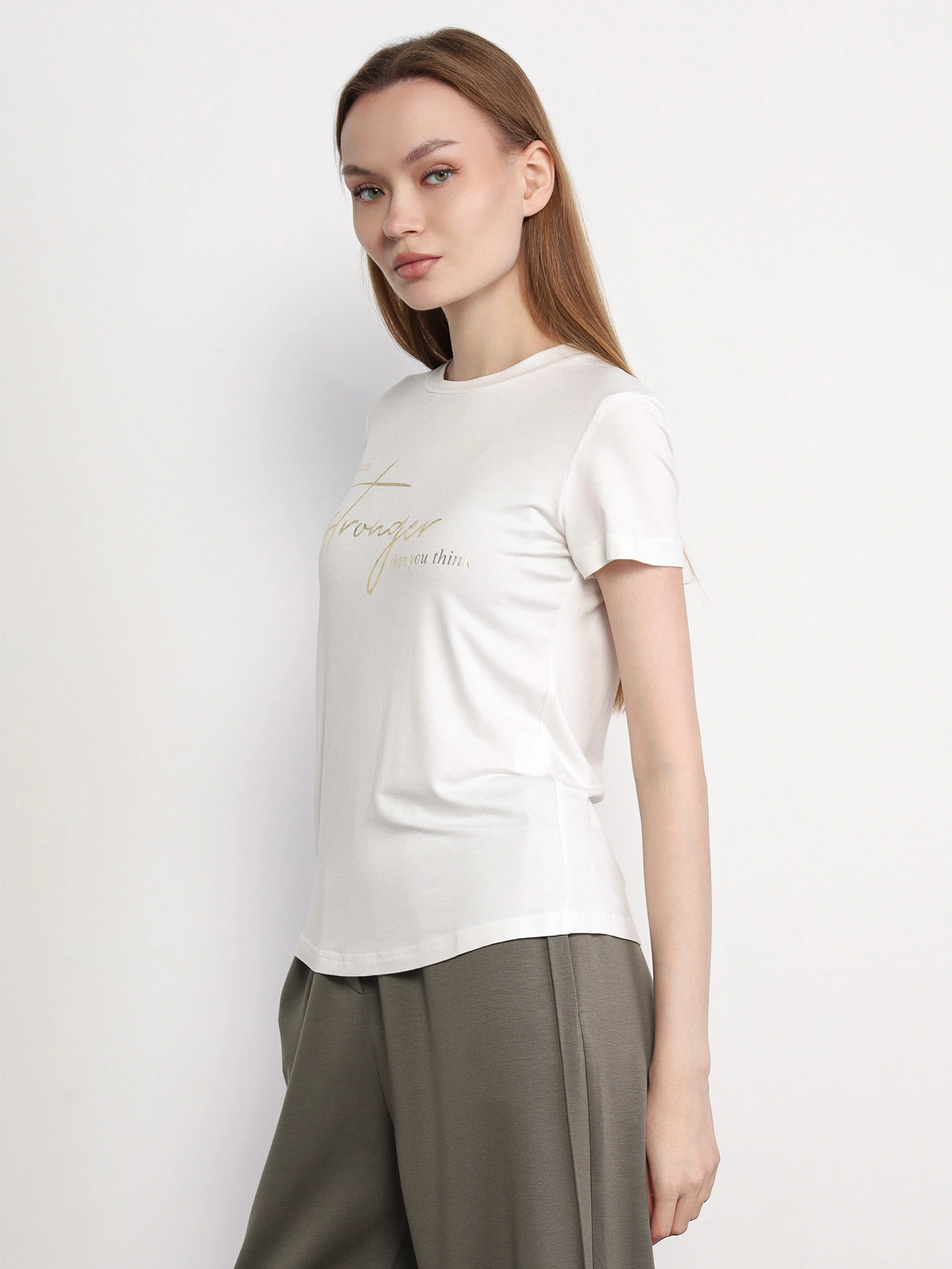 Футболка из смесовой вискозы с надписью